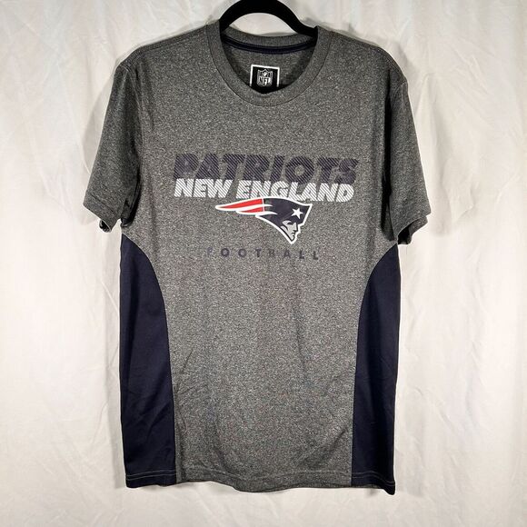 New England Patriots Shirt Men's Medium Grey Crew neck Short Sleeve - Picture 1 of 10